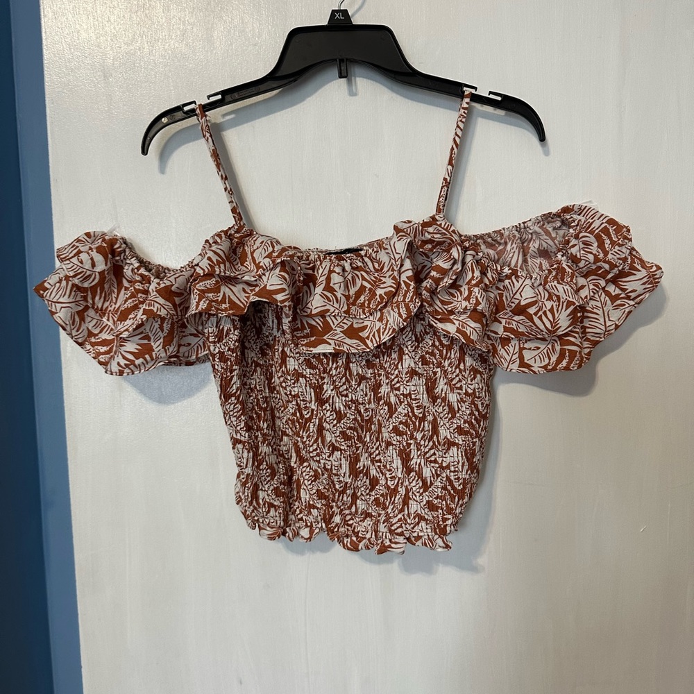 Juniors Size Large Smocked Crop Top / Blouse, NWOT - Picture 7 of 9